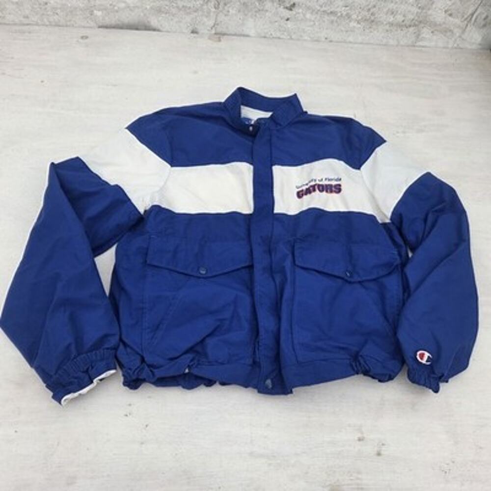 VTG 80’s Champion University Of Florida Gators Color Block Nylon Jacket L NCAA